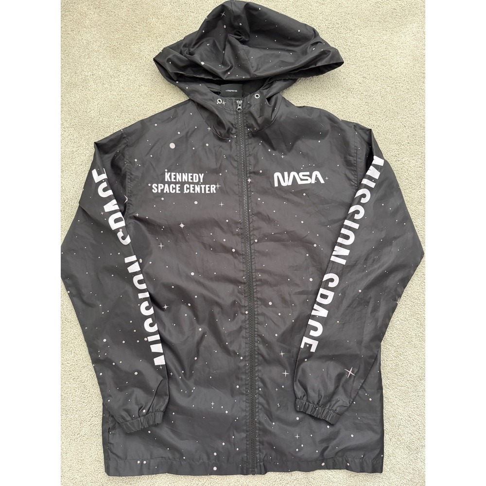 Hyper Space NASA Kennedy Space Center Mission Space Windbreaker Jacket Black S